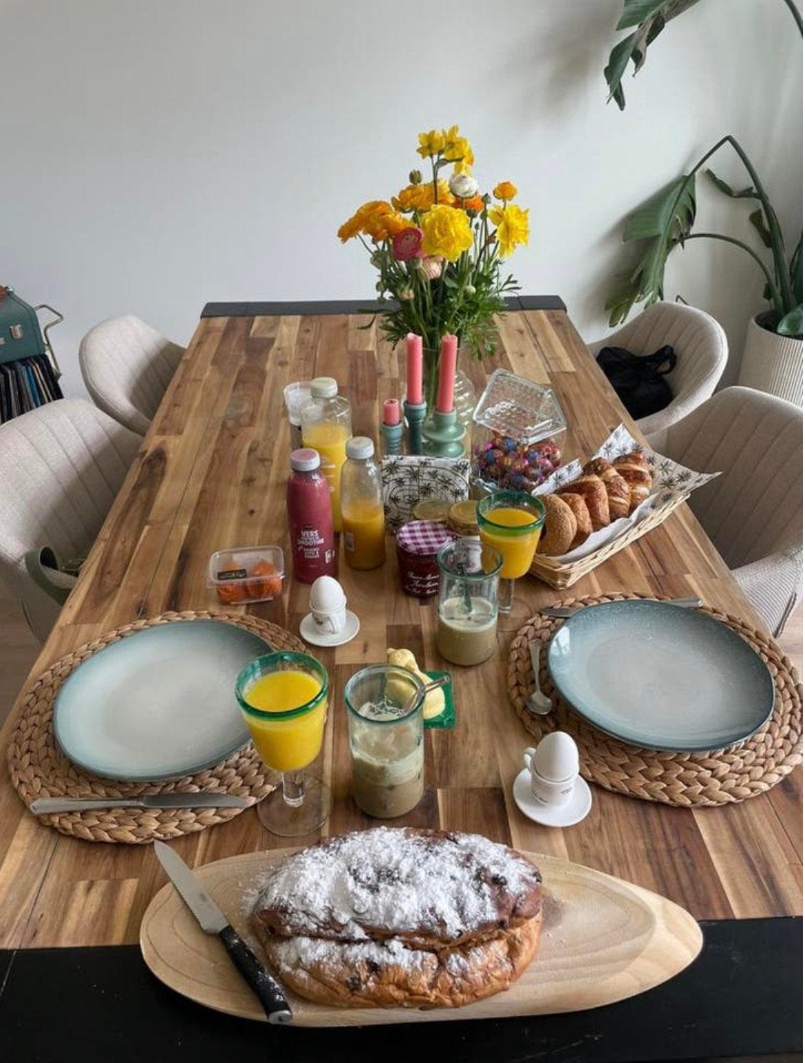 Houten eettafel 2x1 meter, Huis en Inrichting, Ophalen, Gebruikt, 200 cm of meer, 50 tot 100 cm