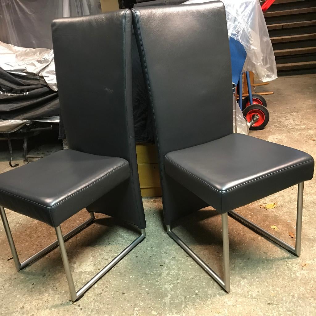 2 Rolf Benz 7400 stoelen stoel 110 cm eetkamerstoel, Huis en Inrichting, Stoelen, Gebruikt, Bruin, Leer, Ophalen of Verzenden