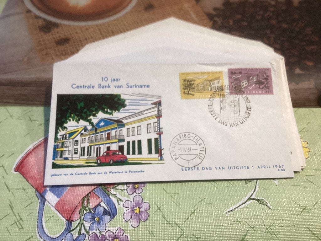 No4873 Suriname E53 Heb ook Nederland jaargangen fdc 1963 t, Postzegels en Munten, Ophalen of Verzenden, Onbeschreven, Nederland