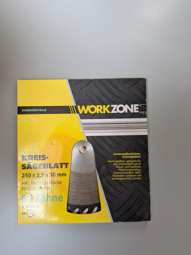 WORKZONE Cirkelzaagblad 250x2.5x30mm, Doe-het-zelf en Verbouw, Gereedschap | Zaagmachines, Ophalen, Nieuw, 1200 watt of meer, 70 mm of meer
