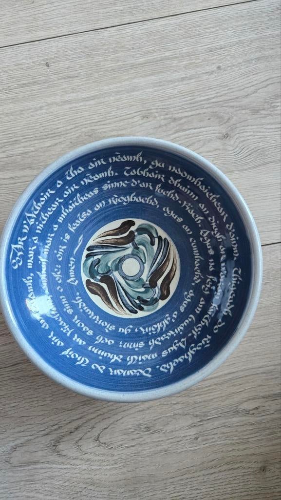 Perry Port Gaelic Studio Pottery Bowl The Lord's Prayer, Ophalen of Verzenden