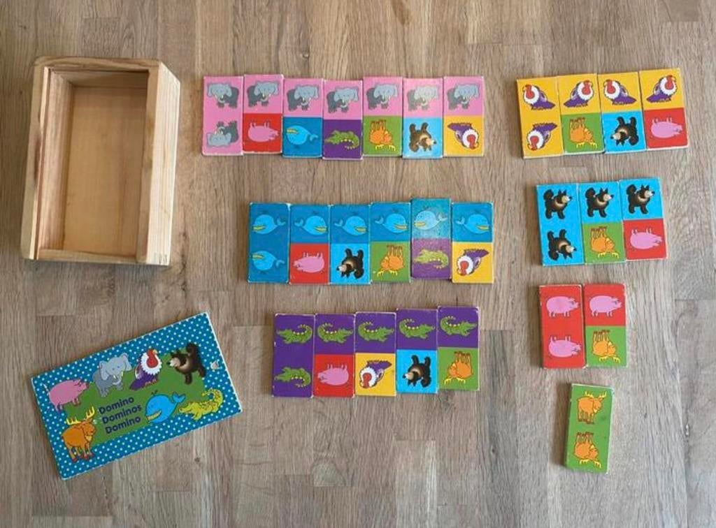 Houten dieren domino, Ophalen of Verzenden, Zo goed als nieuw