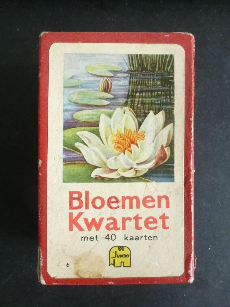 Kwartet Jumbo Bloemen jaren 1960, Verzamelen, Speelkaarten, Jokers en Kwartetten, Verzenden, Gebruikt, Kwartet(ten)