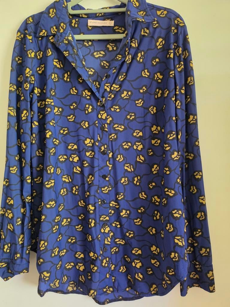 Studio Anneloes blouse met bloemenprint, Kleding | Dames, Blouses en Tunieken, Studio Anneloes, Blauw, Maat 42/44 (L), Ophalen of Verzenden