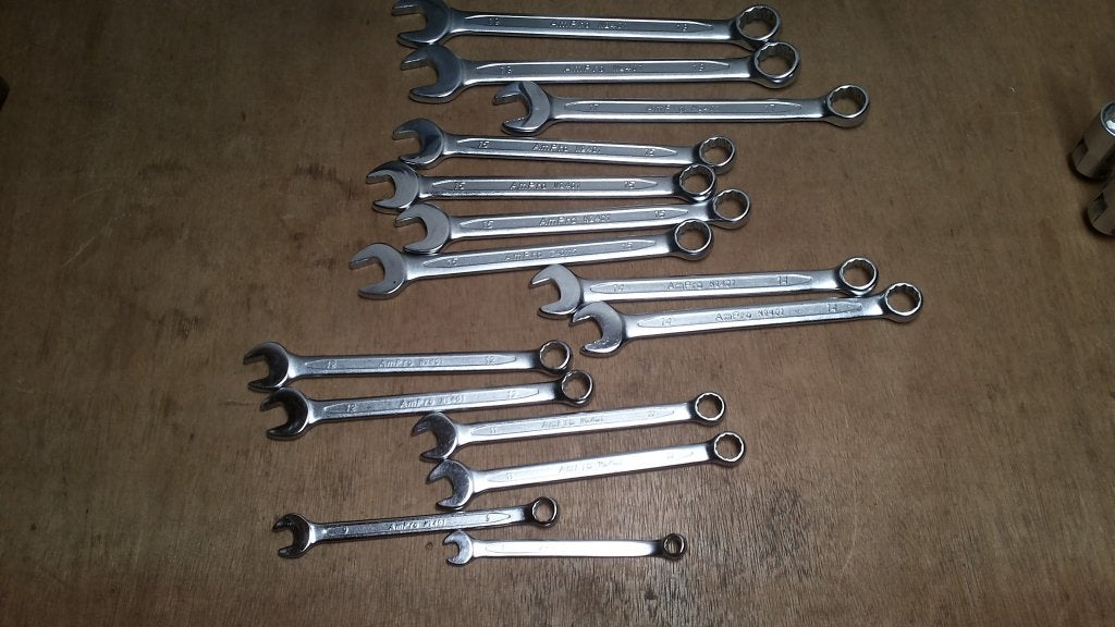 Steekringsleutels Ampro 7-19mm, Verzenden, Zo goed als nieuw