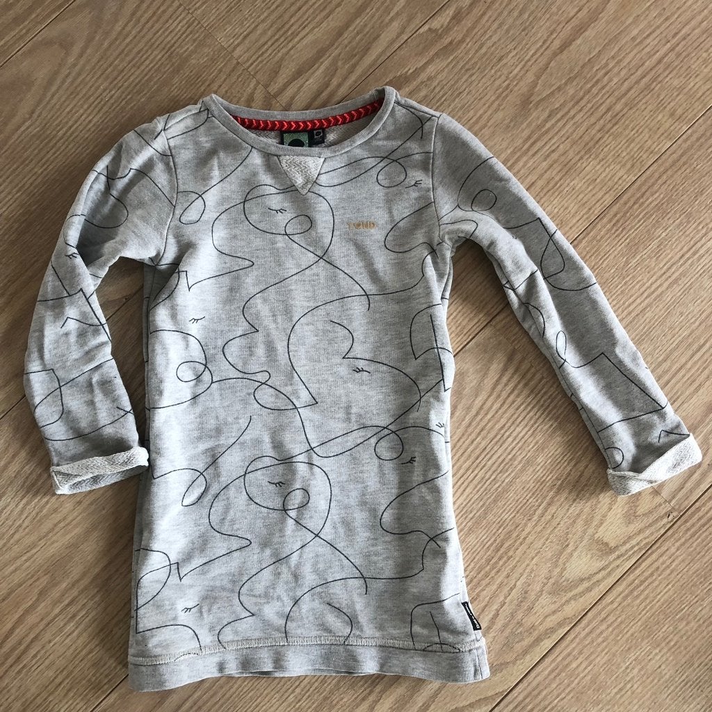 Grijze jurk van Tumble n Dry - mt 104, Kinderen en Baby's, Kinderkleding | Maat 104, Tumble 'n Dry, Meisje, Ophalen of Verzenden