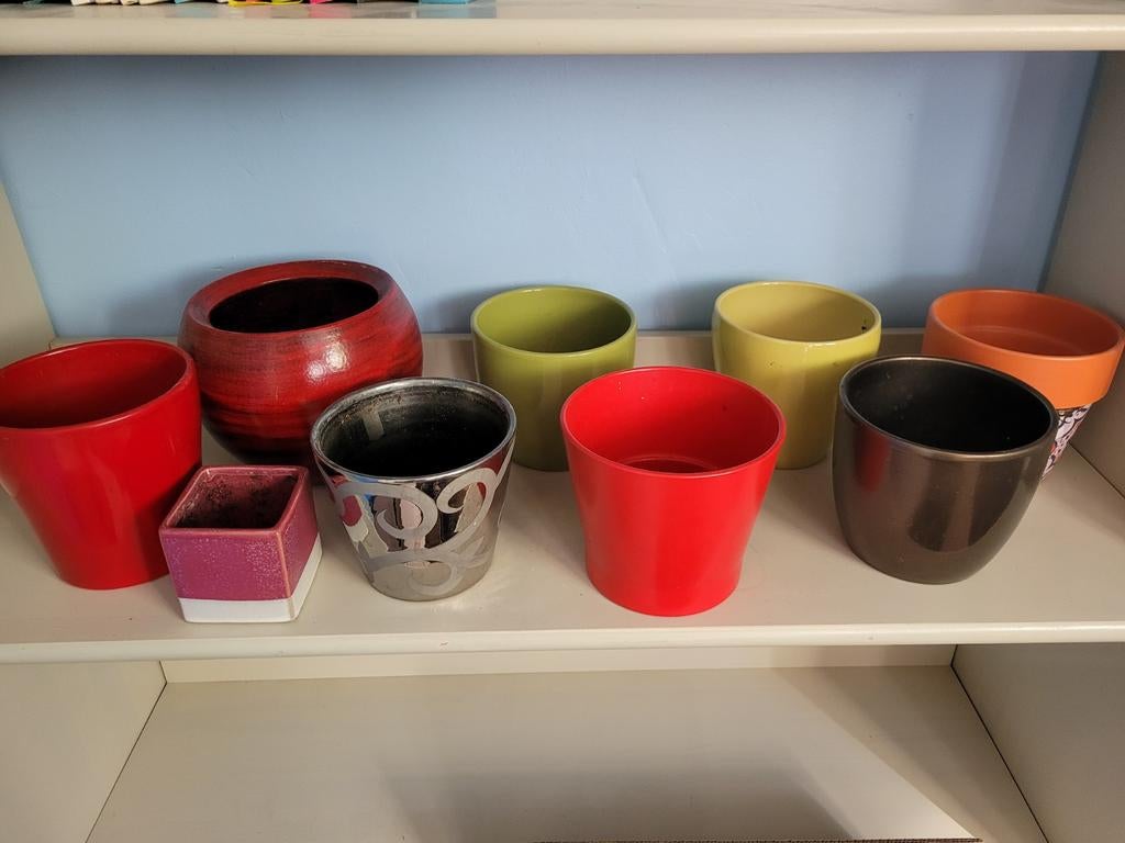 Gratis bloempotten af te halen, Tuin en Terras, Bloempotten, Ophalen, Rond, Aardewerk, Minder dan 40 cm