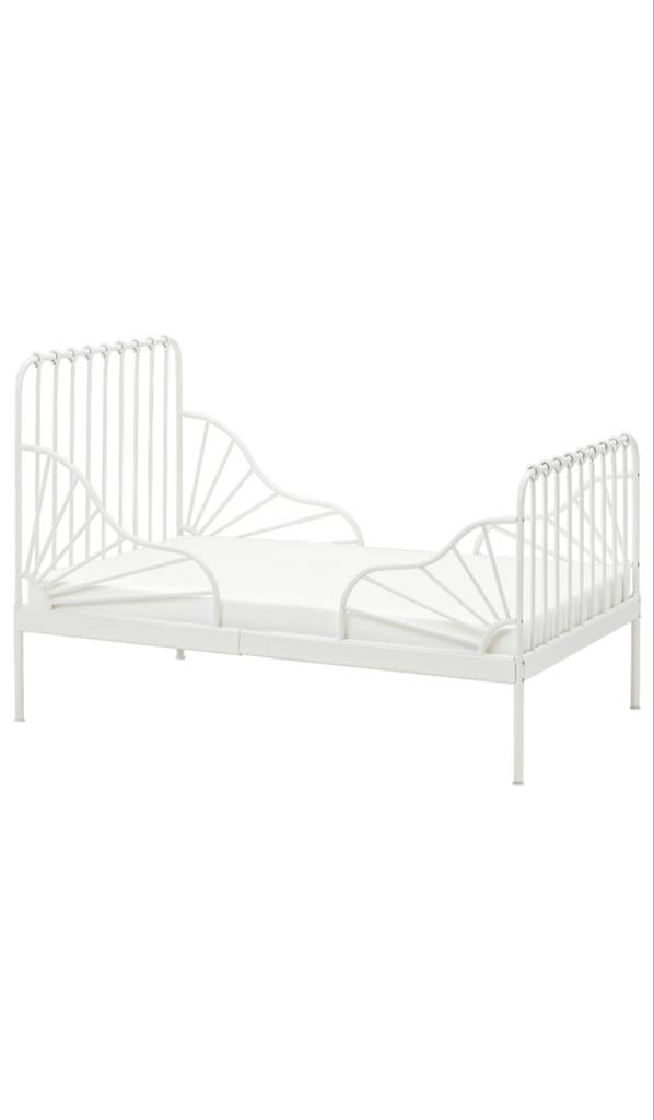 Ikea Minnen meegroeibed wit - Inclusief lattenbodem, Ophalen, Gebruikt, 70 tot 85 cm, Lattenbodem