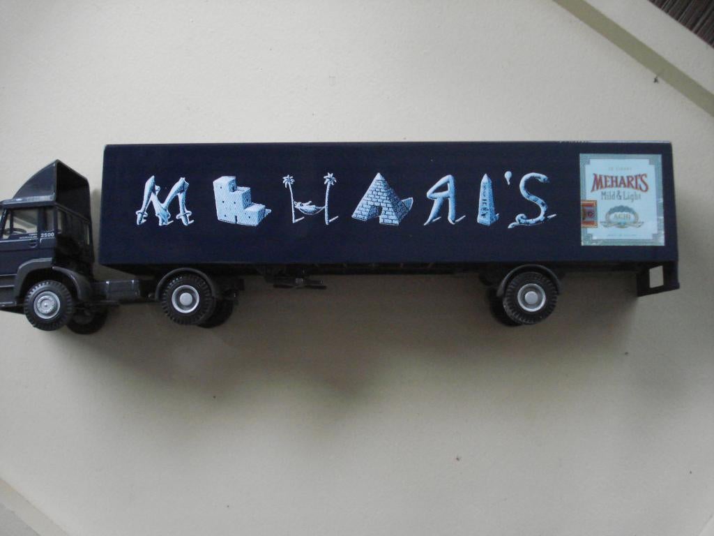 DAF 2500 trekker oplegger Meharis  Lion Toys, Verzenden, Zo goed als nieuw, Bus of Vrachtwagen, Lion Toys