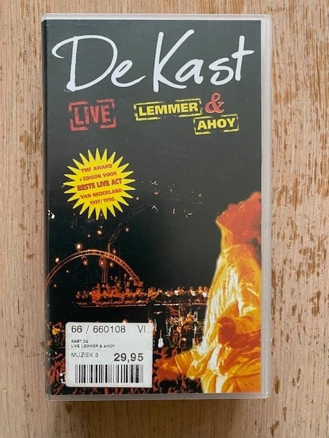 VHS videoband De Kast live, Alle leeftijden, Ophalen of Verzenden, Zo goed als nieuw, Muziek en Concerten