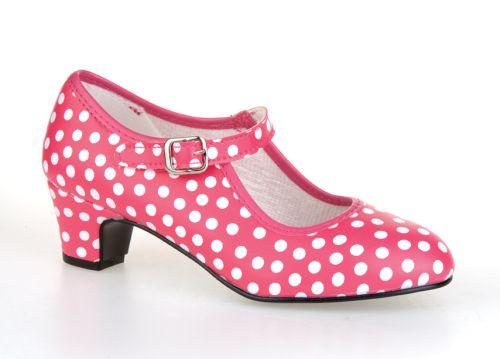 Spaanse schoentjes roze met witte stip, Pumps, Verzenden, Nieuw, Roze