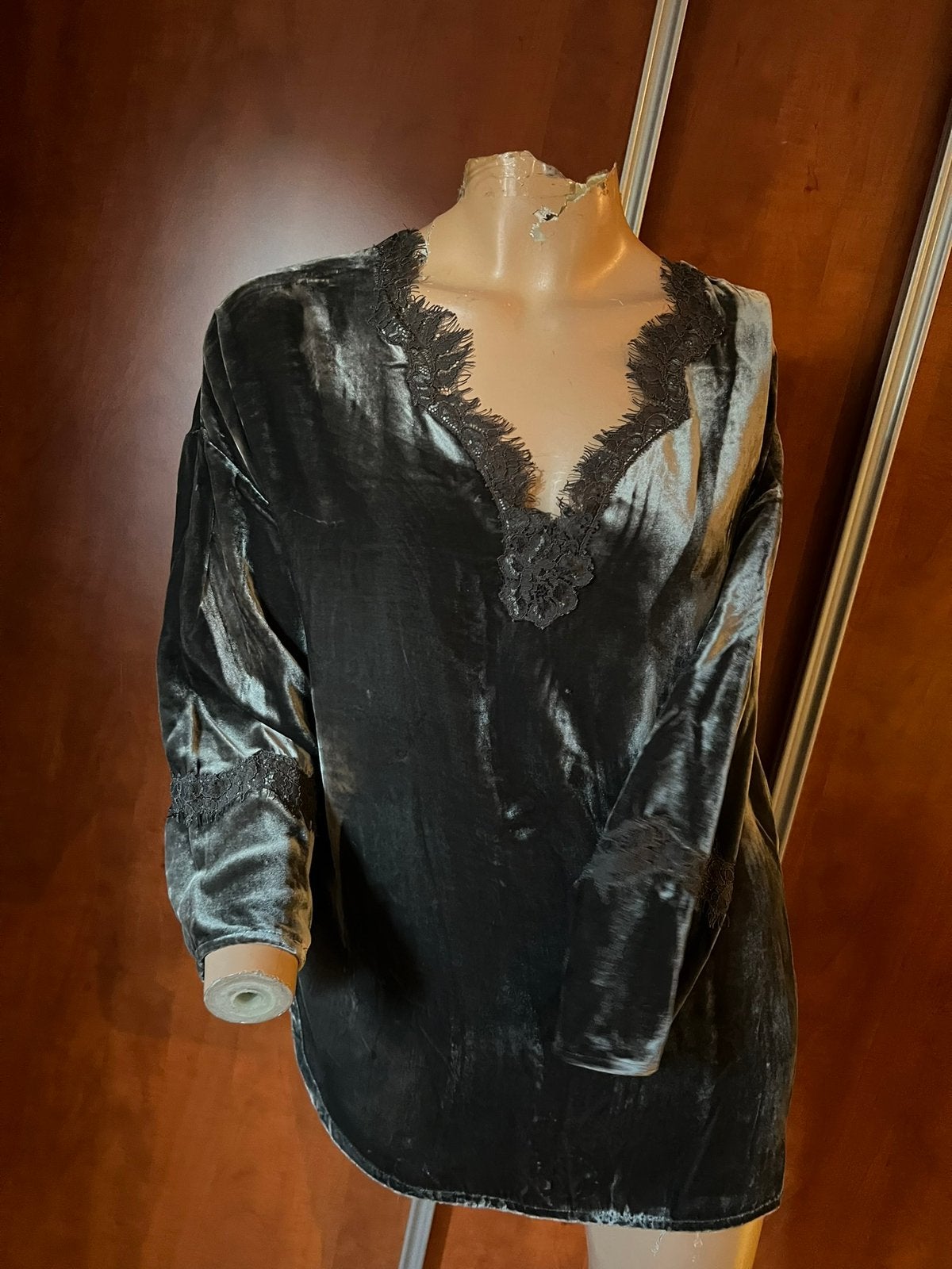 GOLD HAWK top met kant maat m origineel ZGAN FLUWEEL, Maat 38/40 (M), F, G, Gold hawk