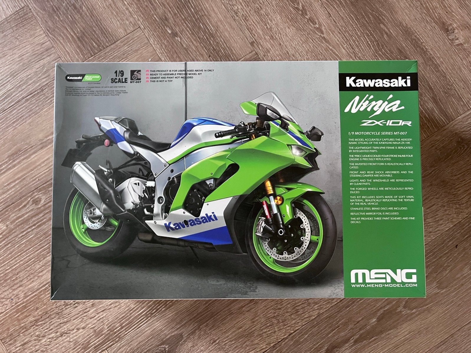 Meng Kawasaki ZX10R 1/9 Bouwdoos - Gedeeltelijk Gebouwd!, Gebruikt, Ophalen, Overige merken, Groter dan 1:32