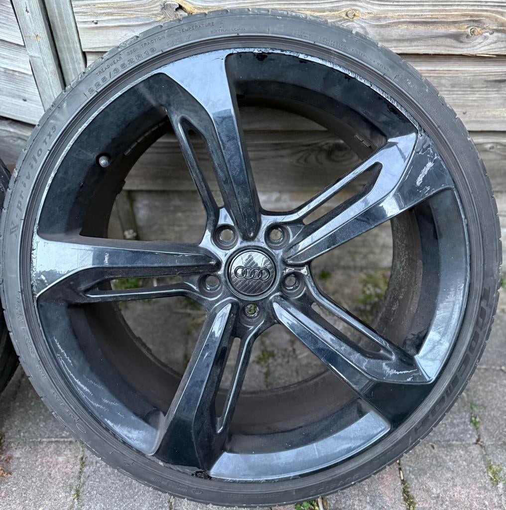 ✅ 19” Audi RS Blade Style Velgen A3 / VW Golf + Zomerbanden, 19 inch, Gebruikt, Banden en Velgen, Ophalen of Verzenden