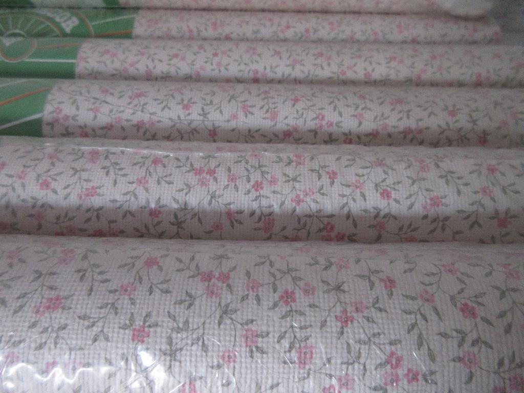 Vintage Walldecor behang met roze bloemen, Ophalen of Verzenden, Minder dan 10 m², Roze