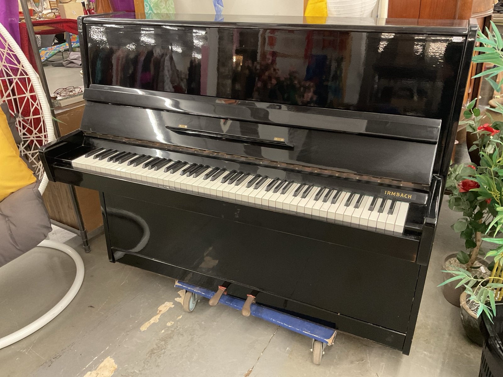 Irmbach Piano - Zwart, hoogglans Gebruikt # 390, Ophalen, Gebruikt, Zwart, Piano