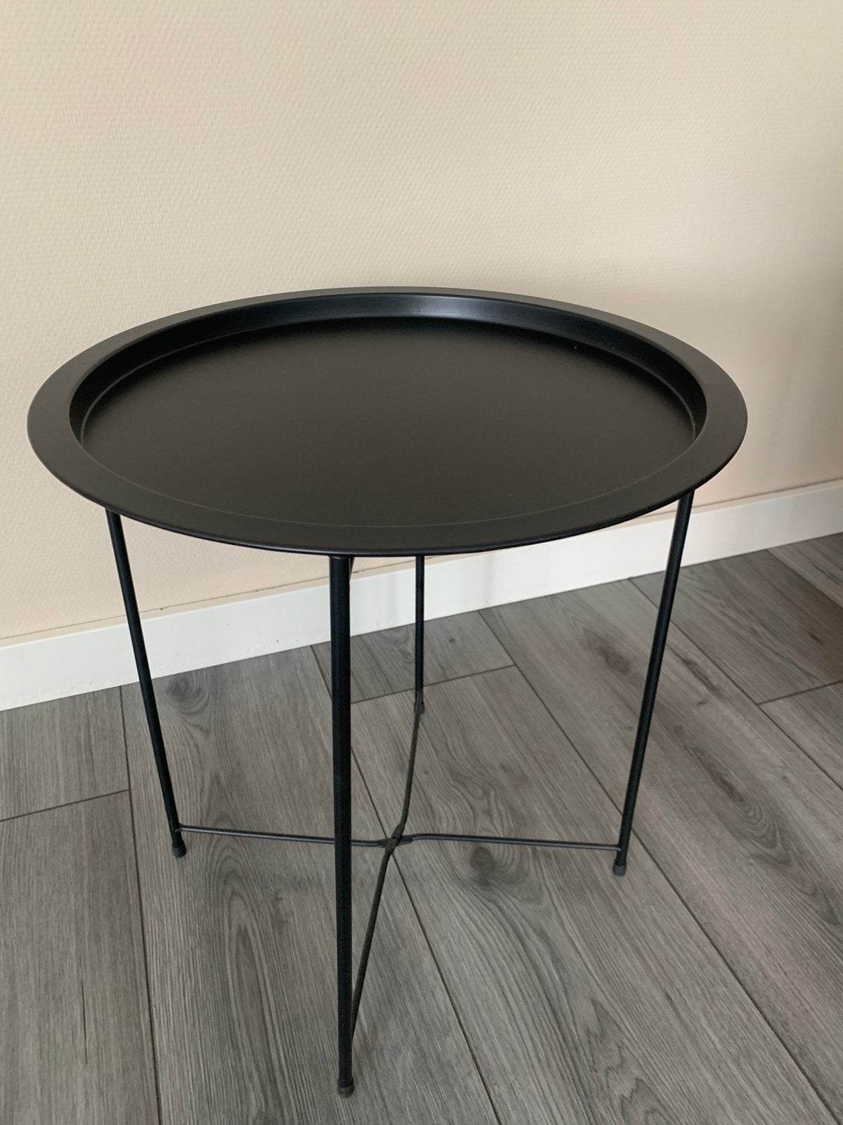 Bijzettafel inklapbaar, Ophalen, Zo goed als nieuw, Rond, Minder dan 55 cm