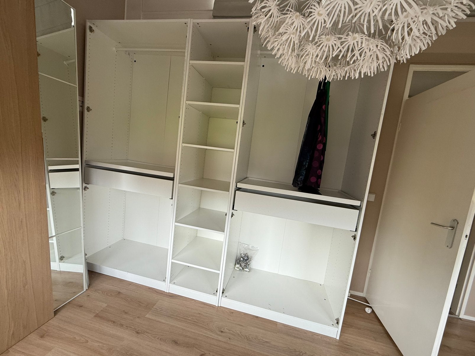 IKEA PAX Kledingkast - 3 elementen (2x 1.00m, 1x 0.50m), Huis en Inrichting, Ophalen, Gebruikt, 200 cm of meer, Met lade(s)
