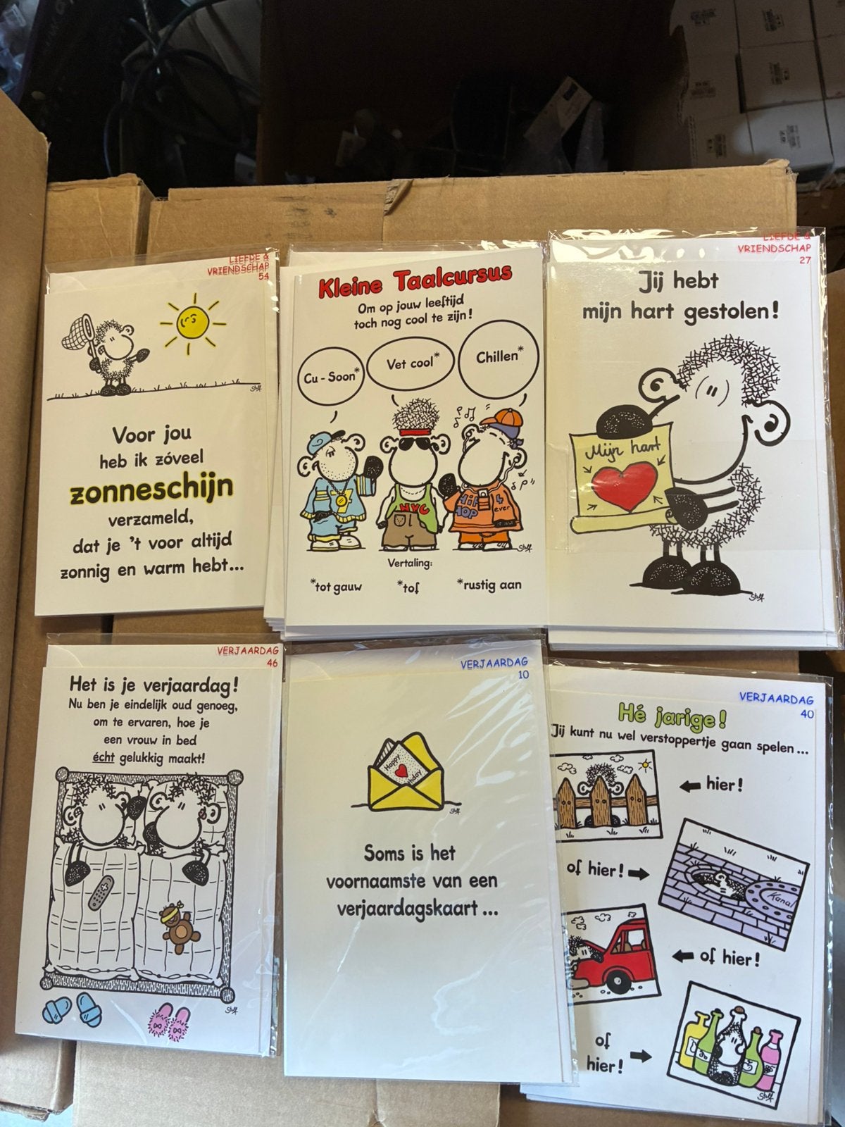 Te koop partij  Sheepworld wenskaarten, Verzamelen, Ophalen, Overige figuren, Nieuw, Beeldje of Figuurtje
