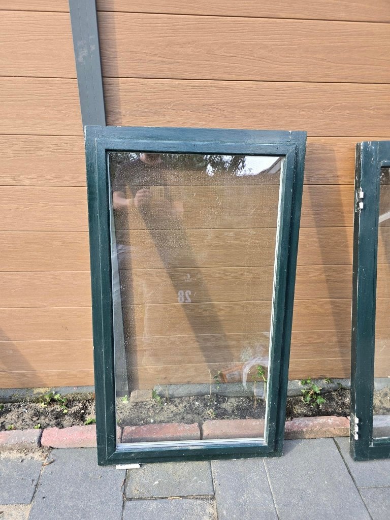 Houten ramen en kozijnen (hardhout), Ophalen, Gebruikt, Minder dan 75 cm, Raamkozijn