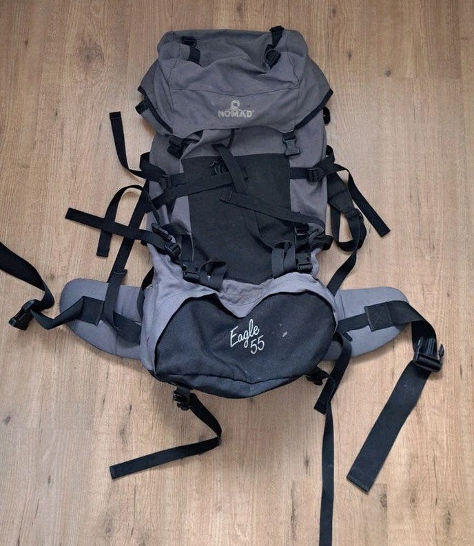 Nomad Eagle backpack rugzak 55 liter groen/zwart, 45 tot 60 cm, Gebruikt, Ophalen of Verzenden, Trekking