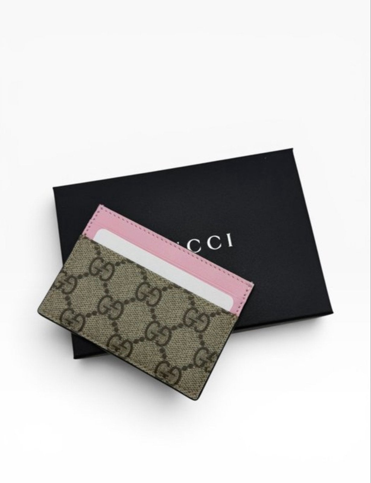 Gucci GG Supreme Pasjeshouder Roze, Overige merken, Ophalen of Verzenden, Zo goed als nieuw, Roze
