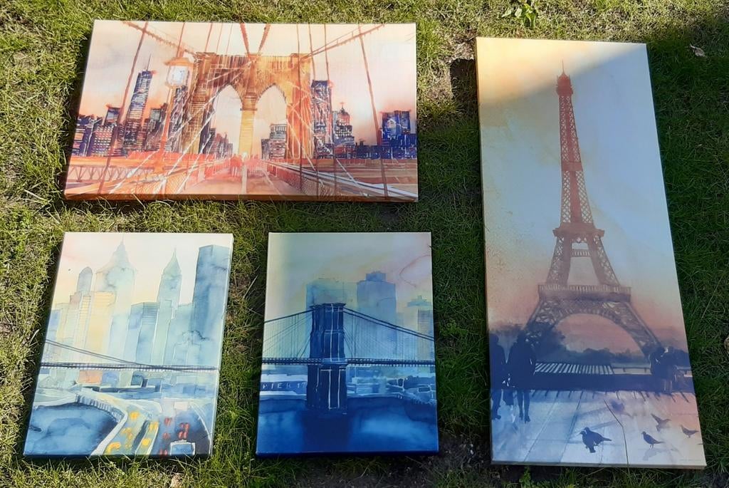 IKEA GRÖNBY set: Maja Wrońska stadsgezichten (4 stuks), Antiek en Kunst, Ophalen of Verzenden