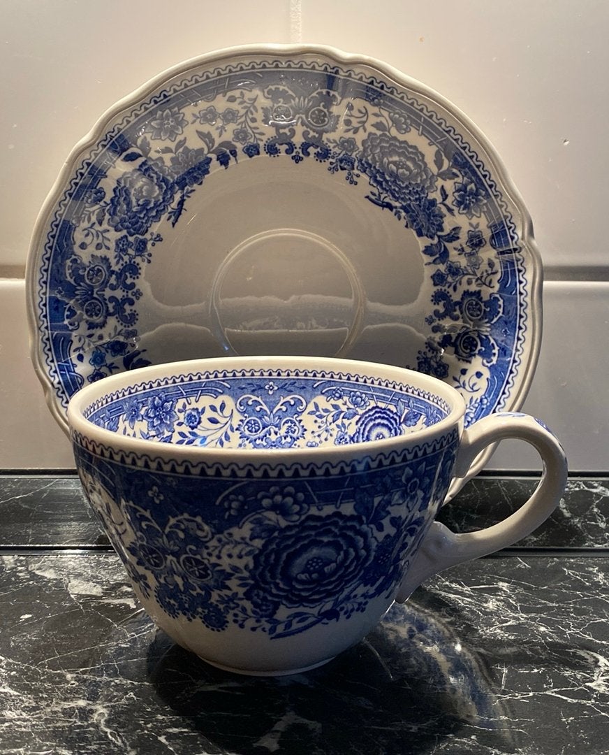 BURGENLAND blauw 🔹🔷🔹VILLEROY & BOCH JUMBO KOP, Ophalen, Zo goed als nieuw, Porselein, Overige stijlen