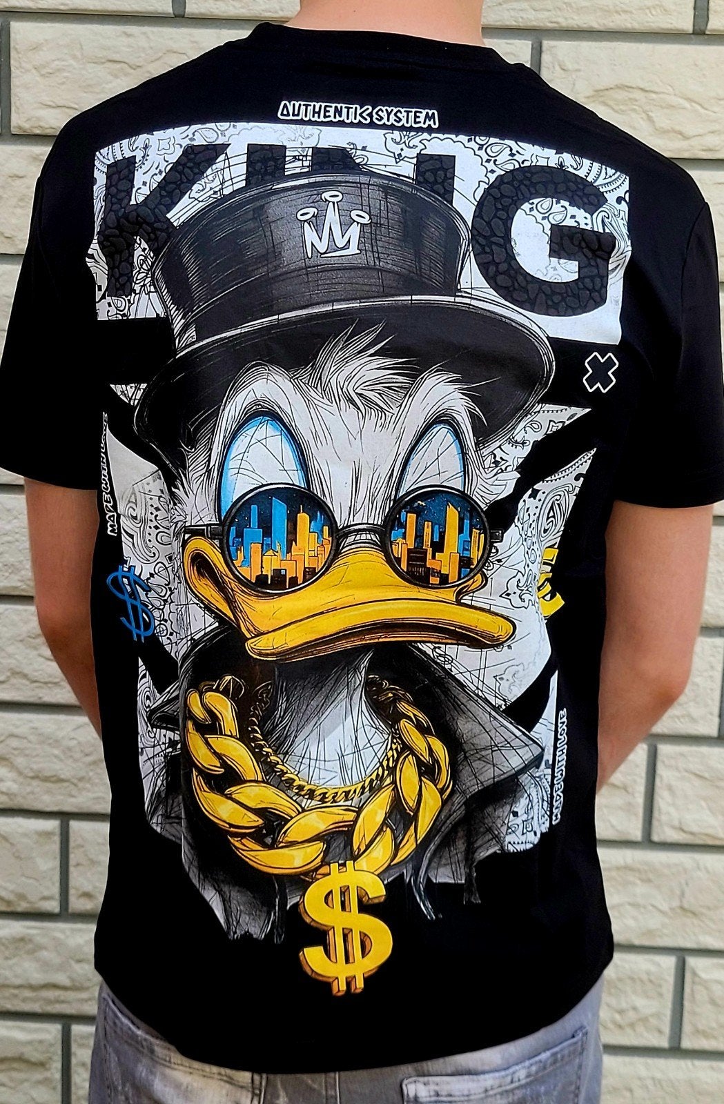 T-shirt met Donald Duck 'King' print, Onbekend, Meerkleurig, Nieuw, Overige maten