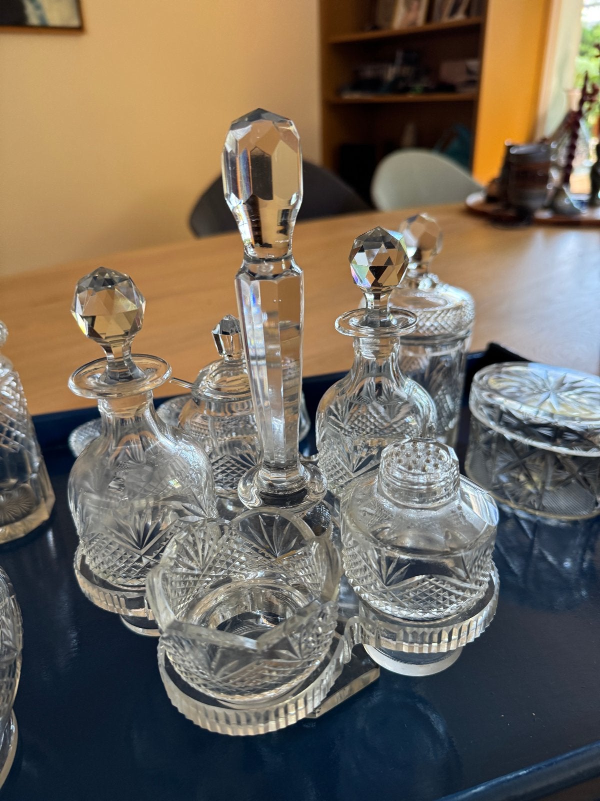 Antiek Kristallen Tafelstel - Rond 1900, Onbeschadigd, Antiek en Kunst, Antiek | Glas en Kristal, Ophalen