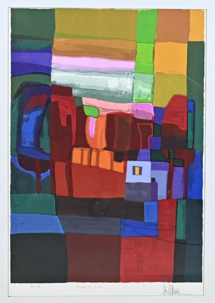 +Ton Schulten (1938) Zeefdruk "Herfst II " Ges Gen Ged Titel, Ophalen of Verzenden, Dieren en Natuur, Gesigneerd, Zeefdruk