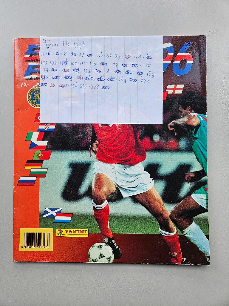 🎁95% complete album Panini Euro 1996 including Zidane 🎁, Ophalen of Verzenden, Zo goed als nieuw, Buitenlandse clubs, Poster, Plaatje of Sticker