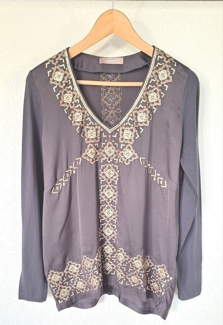 Gustav tshirt t-shirt blouse longsleeve bohemian 40 goud, Maat 38/40 (M), Meerkleurig, Gustav, Ophalen of Verzenden