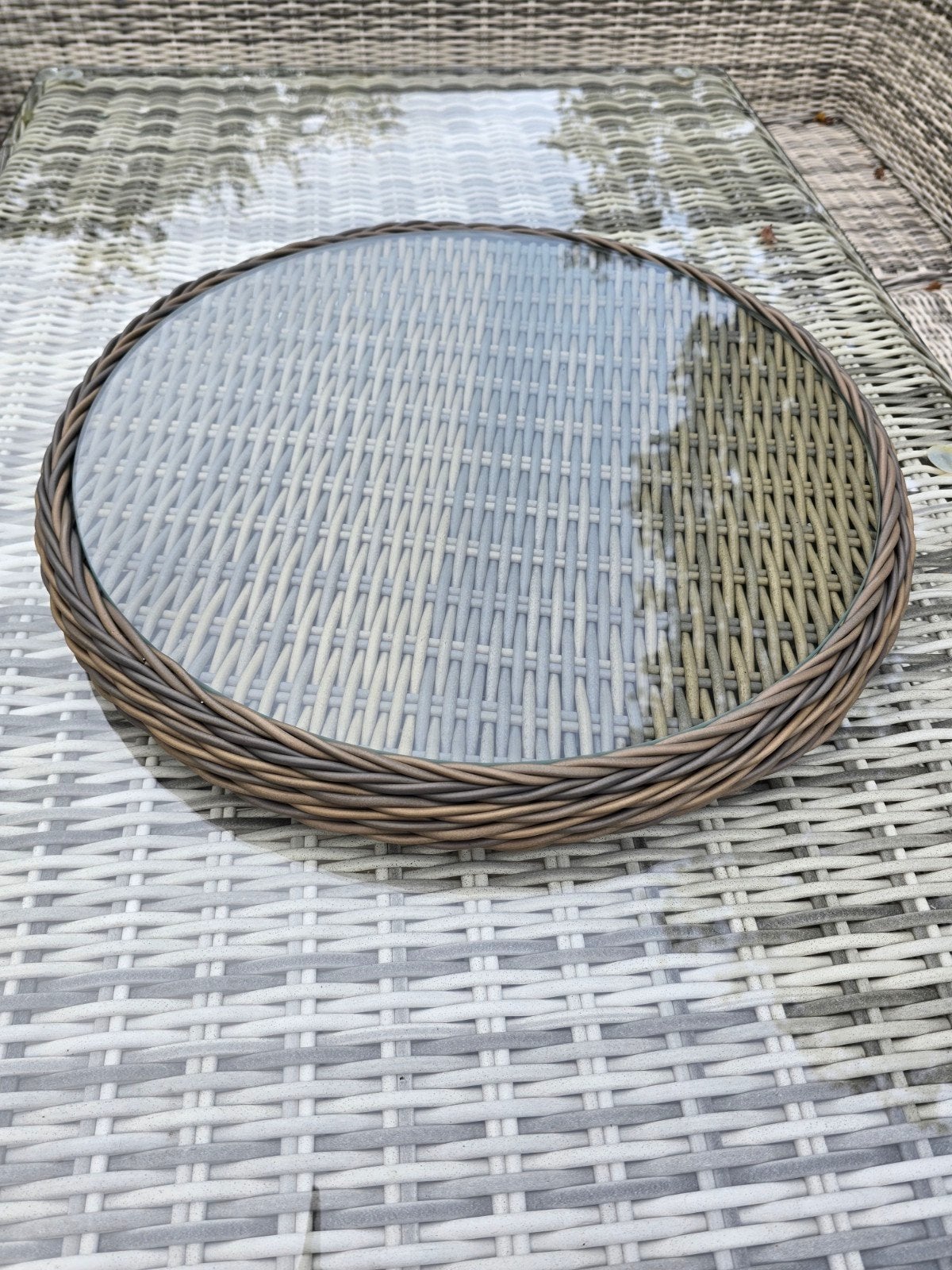 Lazy Susan draaiplateau voor tuintafel - Nieuw, Tuin en Terras, Ophalen of Verzenden, Nieuw, Rond, Wicker