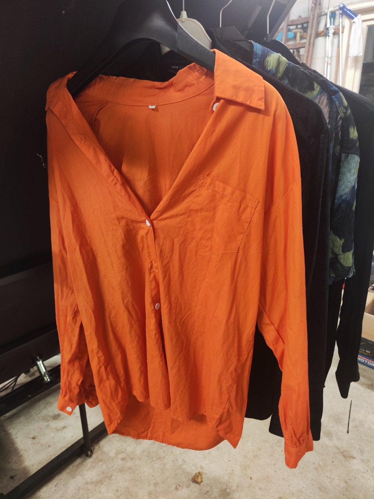 Oranje blouse met lange mouwen, Maat 38/40 (M), Oranje, Ophalen of Verzenden, Onbekend