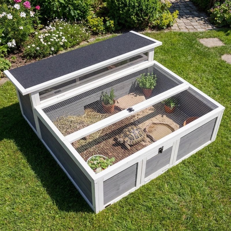 PawHut Schildpaddenhuis van hout met uitloop, hoofdhuis, Ophalen, Nieuw, Overige typen