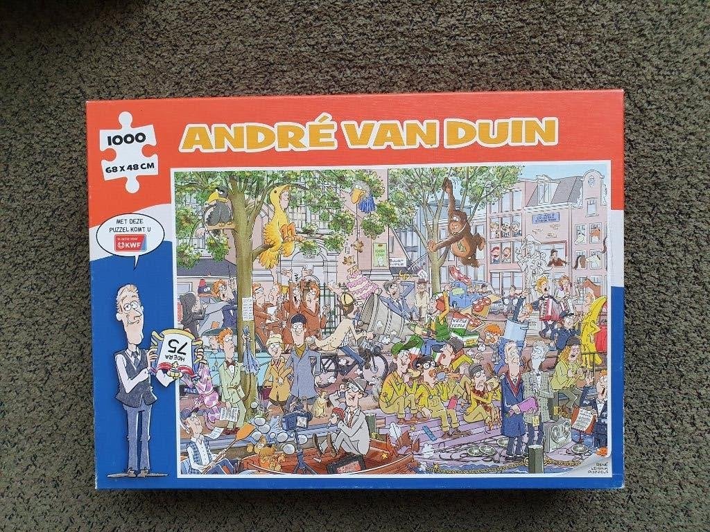 75 jaar Andre van Duin puzzel 1000 stukjes, Ophalen of Verzenden, 500 t/m 1500 stukjes, Zo goed als nieuw, Legpuzzel