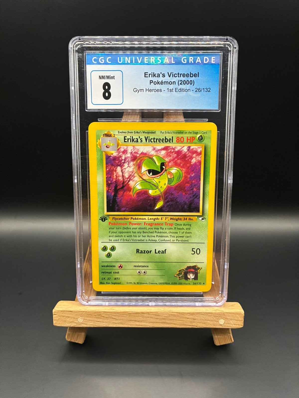 Erika’s Victreebel 1st Edition – CGC 8, Ophalen of Verzenden, Nieuw, Losse kaart, Foil