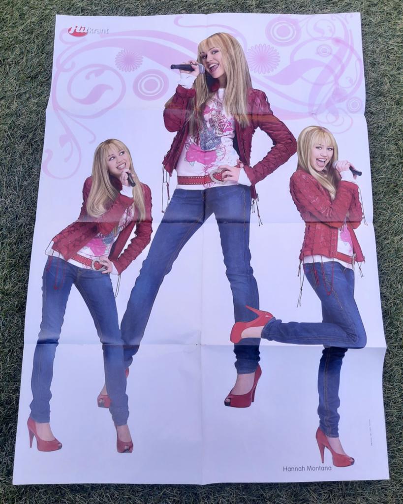 Grote Poster Hitkrant 2008 Hannah Montana / Wild Child, Ophalen of Verzenden, Gebruikt, A1 t/m A3, Muziek