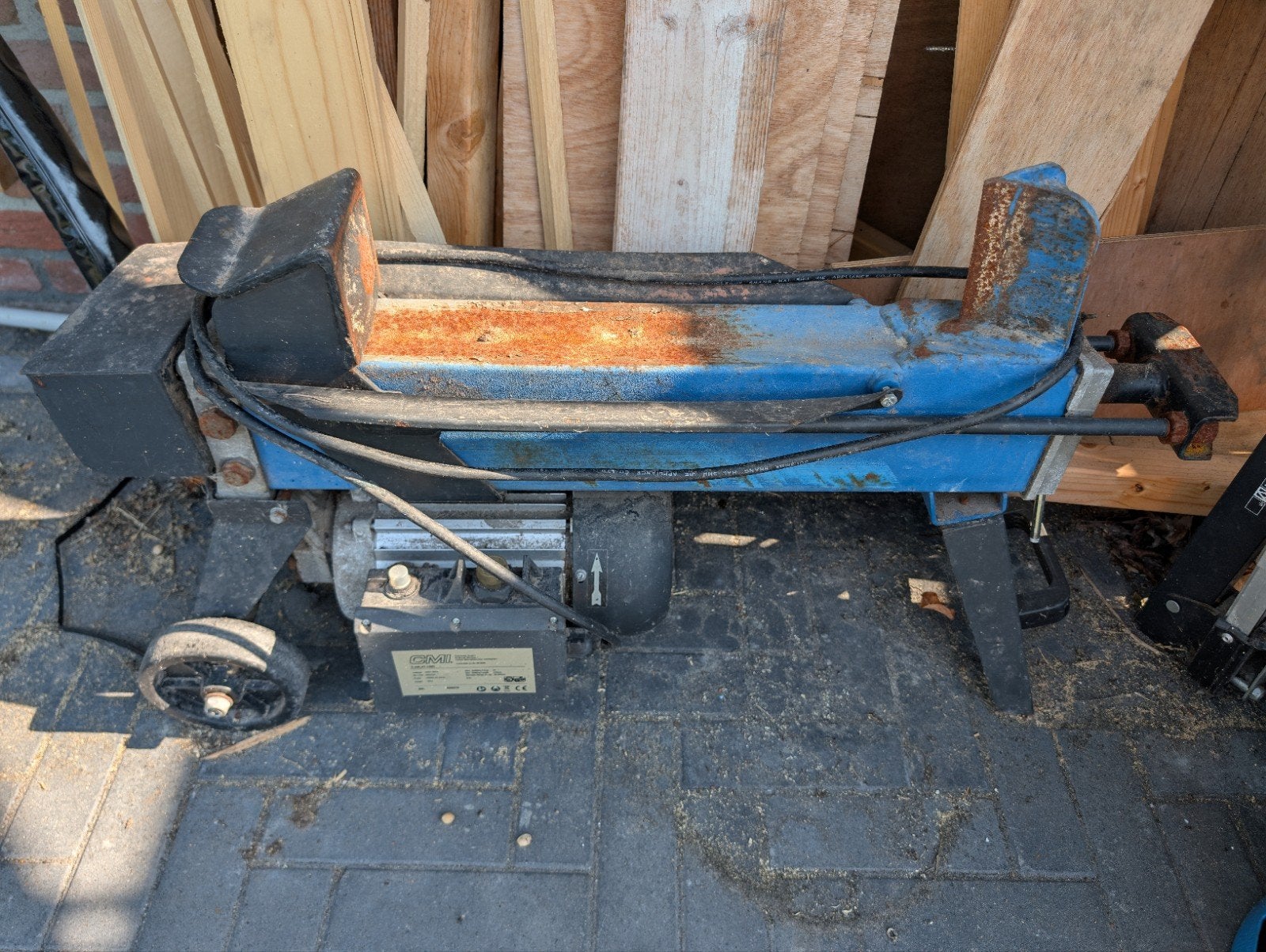 CMI Kloofmachine 4T 1500W - Elektrische Houtklover, Ophalen, Gebruikt, CMI, Liggend