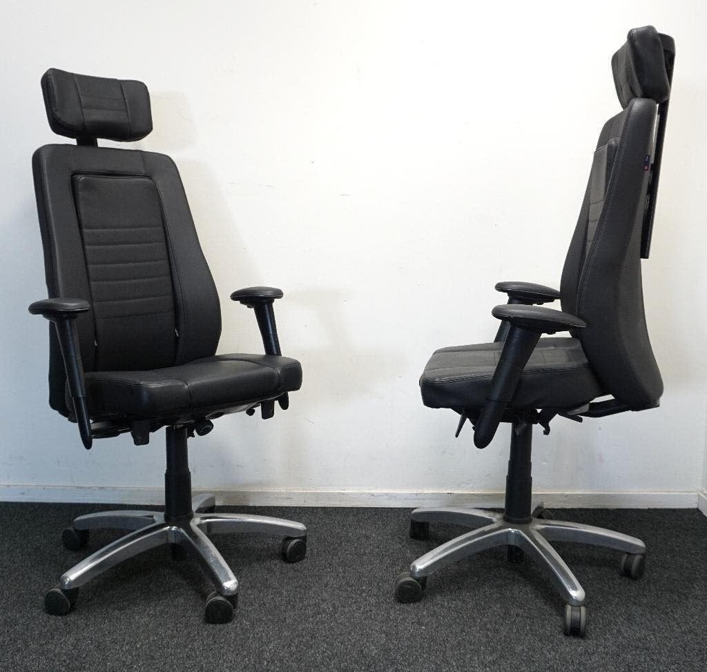 BMA Axia Focus Ergonomische Bureaustoel | Zwart leer, Huis en Inrichting, Gebruikt, -, Zwart, -