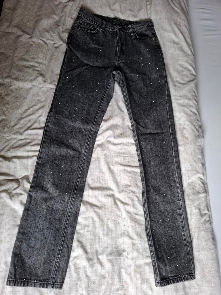 Seven sisters jeans zwart met stras steentjes, Ophalen of Verzenden, Zo goed als nieuw, Blauw, W28 - W29 (confectie 36)