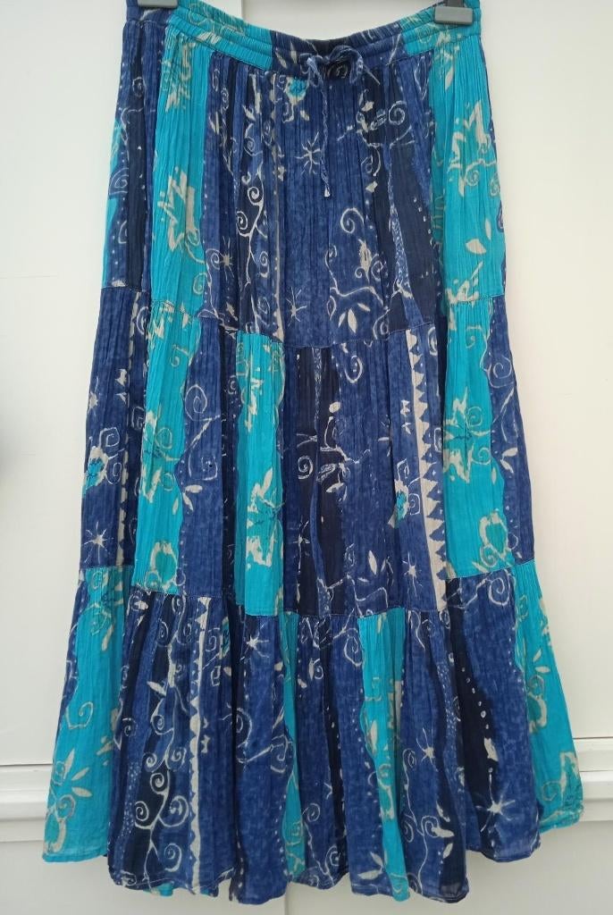 Lange india rok, India, Blauw, Ophalen of Verzenden, Maat 36 (S)
