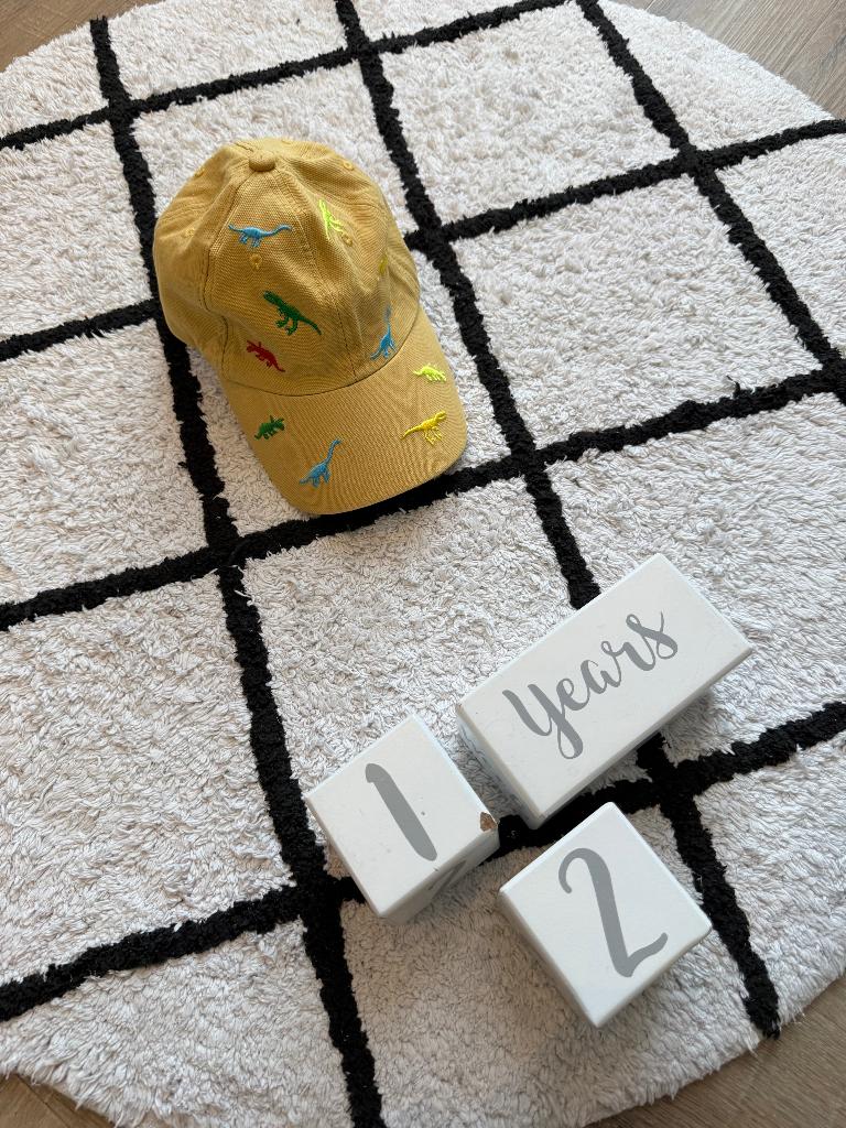 Heel goed geel dinosaurus pet print 1-2 year baby kids, Jongetje of Meisje, Ophalen of Verzenden, Onbekend, Pet
