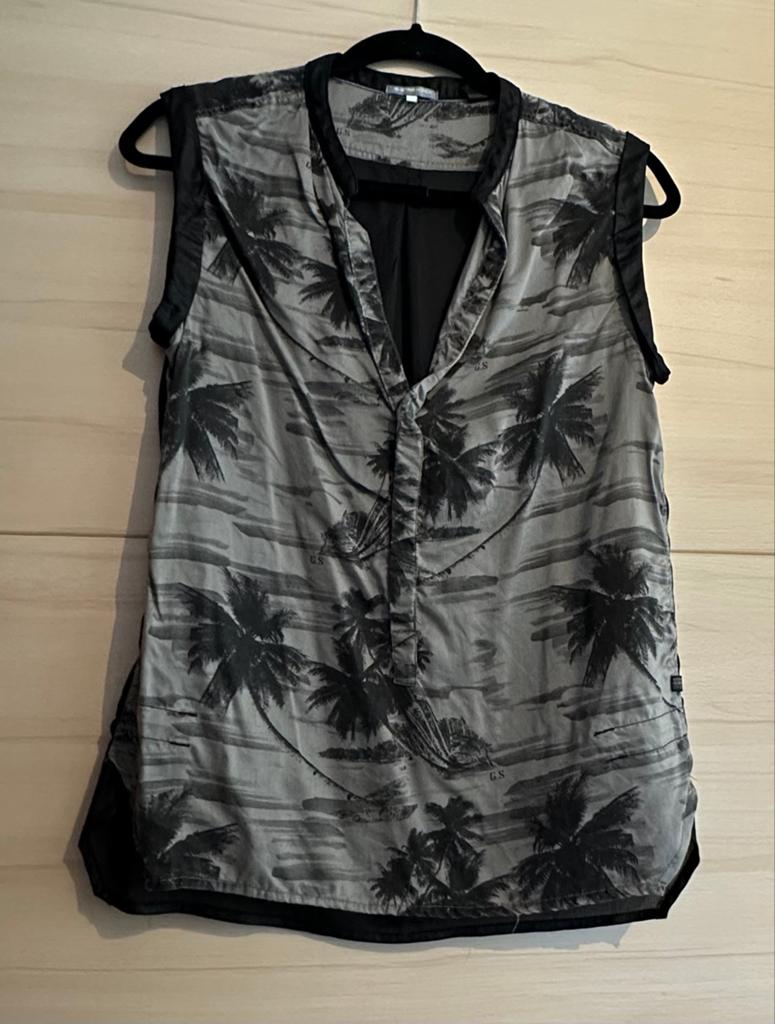 Nieuwe G-Star blouse maat S met palmboomprint, Verzenden, Nieuw, Maat 36 (S), Grijs