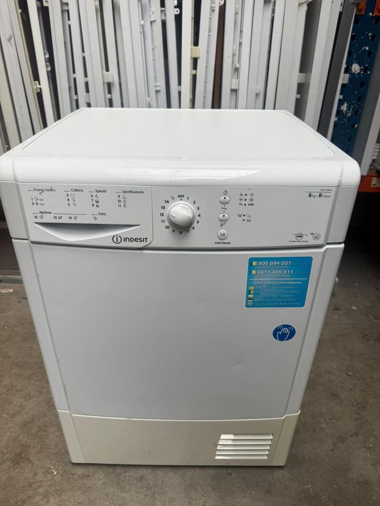 Indesit Condensdroger schoon garantie bezorging, 6 tot 8 kg, Gebruikt, Ophalen of Verzenden, Voorlader