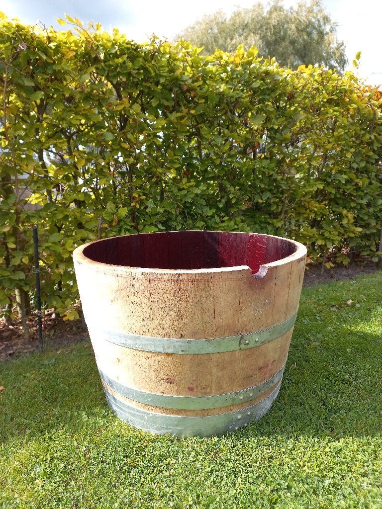 Eikenhouten Wijnvat Plantenbak Minivijver 112 Liter, Ophalen, Rond, Nieuw, Balkon