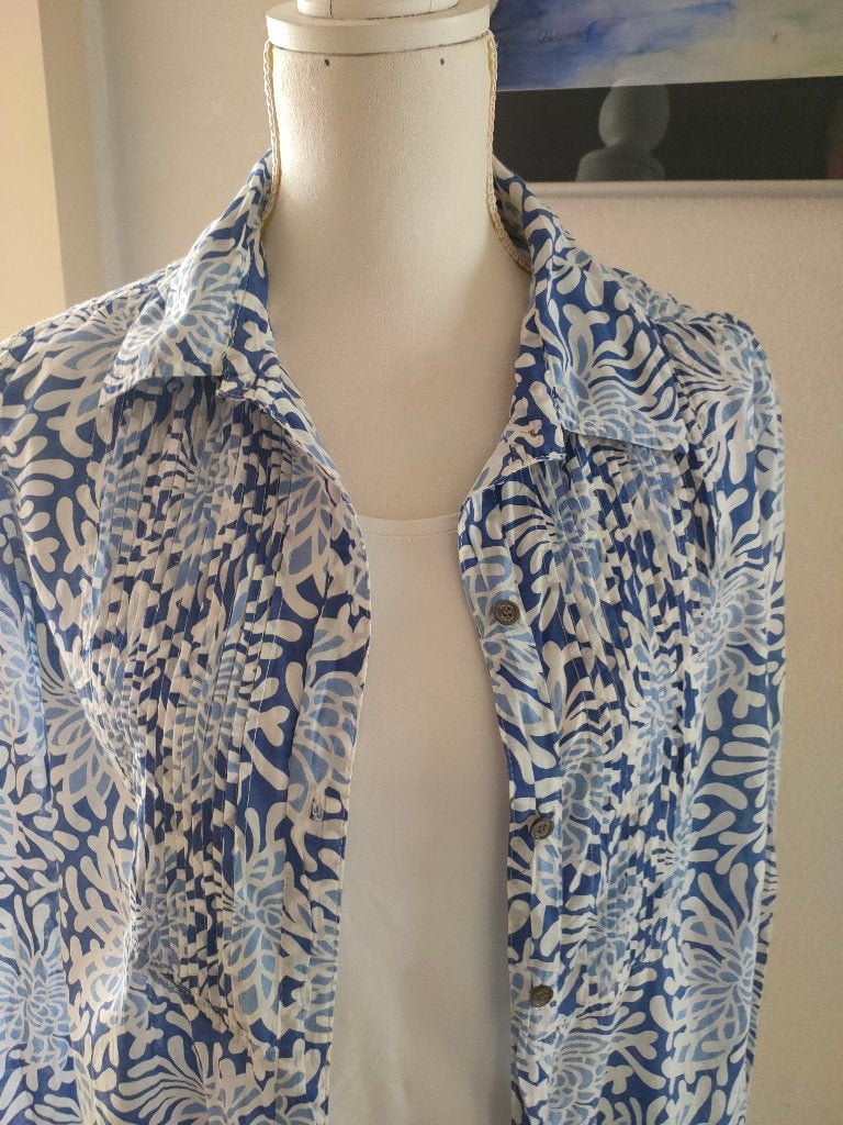 Blouse Uno Due - maat 38/40, Maat 38/40 (M), Blauw, Ophalen of Verzenden, Zo goed als nieuw