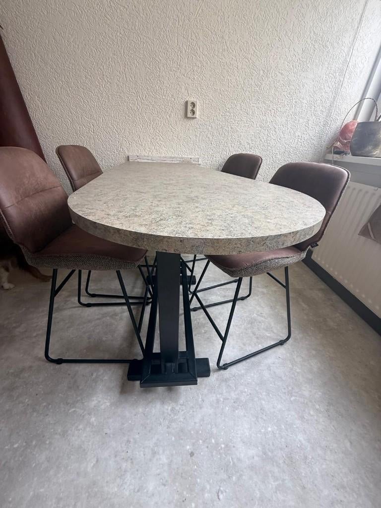 4 luxe halfhoge barstoelen van Henders en Hazel, Huis en Inrichting, Barkrukken, Ophalen, Met voetsteun, Zo goed als nieuw, 90 cm of meer
