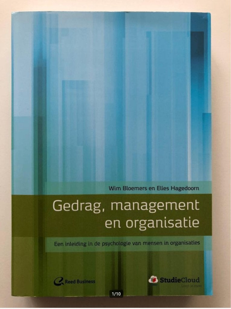 Gedrag, management en organistatie, Wim Bloemers, Verzenden, Management, Zo goed als nieuw